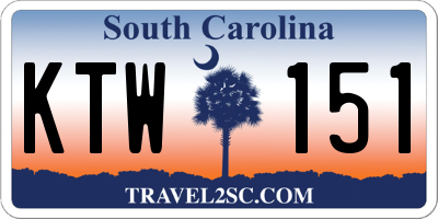 SC license plate KTW151