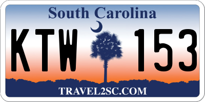 SC license plate KTW153