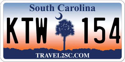 SC license plate KTW154