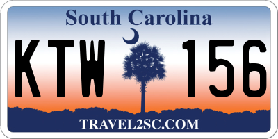 SC license plate KTW156