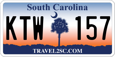 SC license plate KTW157