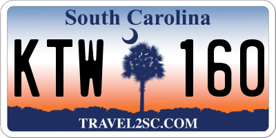 SC license plate KTW160