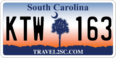 SC license plate KTW163