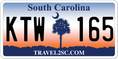 SC license plate KTW165