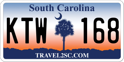 SC license plate KTW168