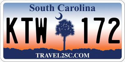 SC license plate KTW172