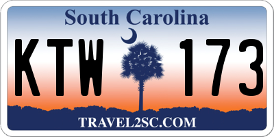 SC license plate KTW173