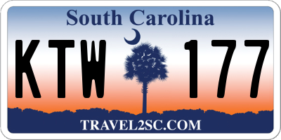 SC license plate KTW177