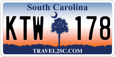 SC license plate KTW178