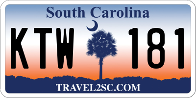 SC license plate KTW181