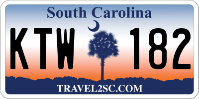 SC license plate KTW182