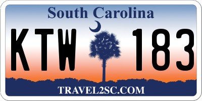 SC license plate KTW183