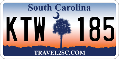 SC license plate KTW185
