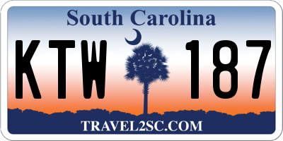 SC license plate KTW187