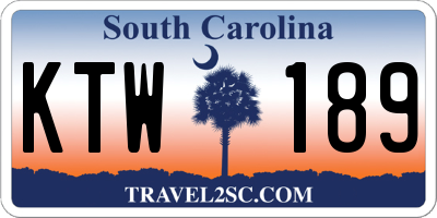 SC license plate KTW189