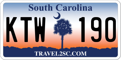 SC license plate KTW190