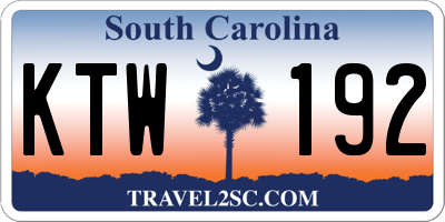 SC license plate KTW192