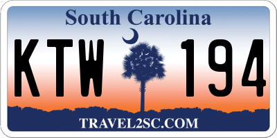 SC license plate KTW194