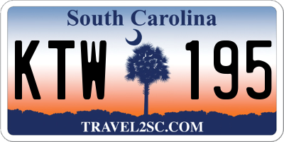 SC license plate KTW195