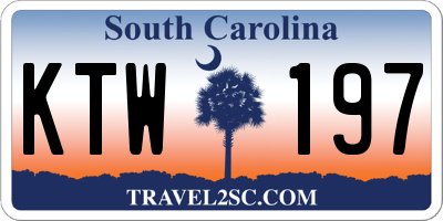 SC license plate KTW197