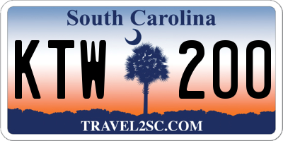 SC license plate KTW200