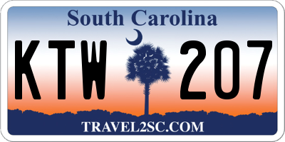 SC license plate KTW207