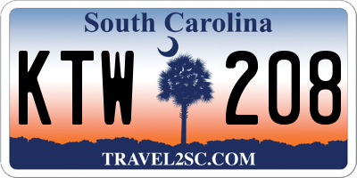 SC license plate KTW208