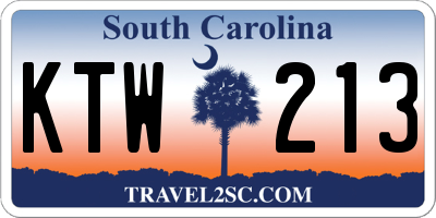 SC license plate KTW213