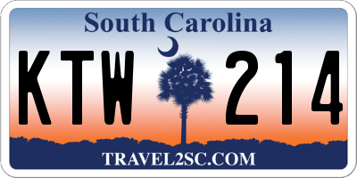 SC license plate KTW214