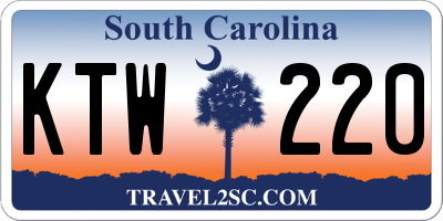 SC license plate KTW220