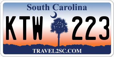 SC license plate KTW223