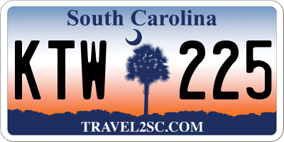SC license plate KTW225