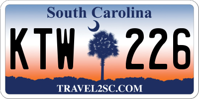 SC license plate KTW226