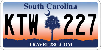 SC license plate KTW227