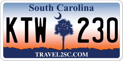 SC license plate KTW230