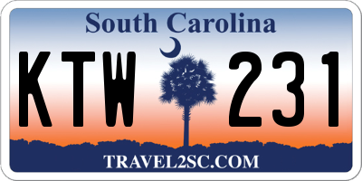 SC license plate KTW231