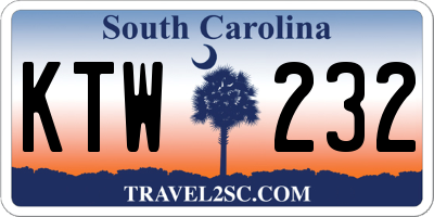 SC license plate KTW232