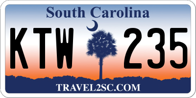 SC license plate KTW235
