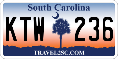 SC license plate KTW236
