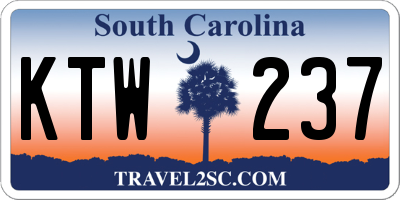 SC license plate KTW237
