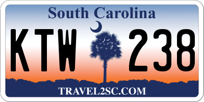 SC license plate KTW238