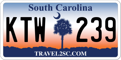 SC license plate KTW239