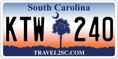 SC license plate KTW240