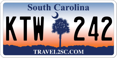 SC license plate KTW242