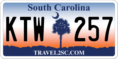 SC license plate KTW257
