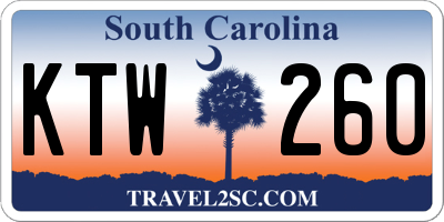 SC license plate KTW260