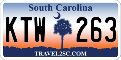 SC license plate KTW263