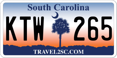 SC license plate KTW265