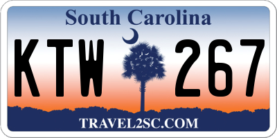 SC license plate KTW267