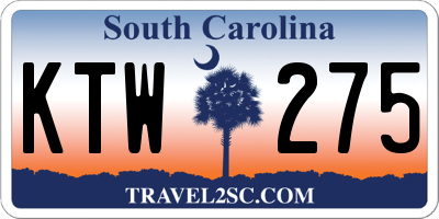 SC license plate KTW275